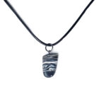 Nero Portoro marble stone necklace pendant