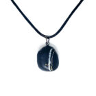 Nero Portoro marble stone necklace pendant